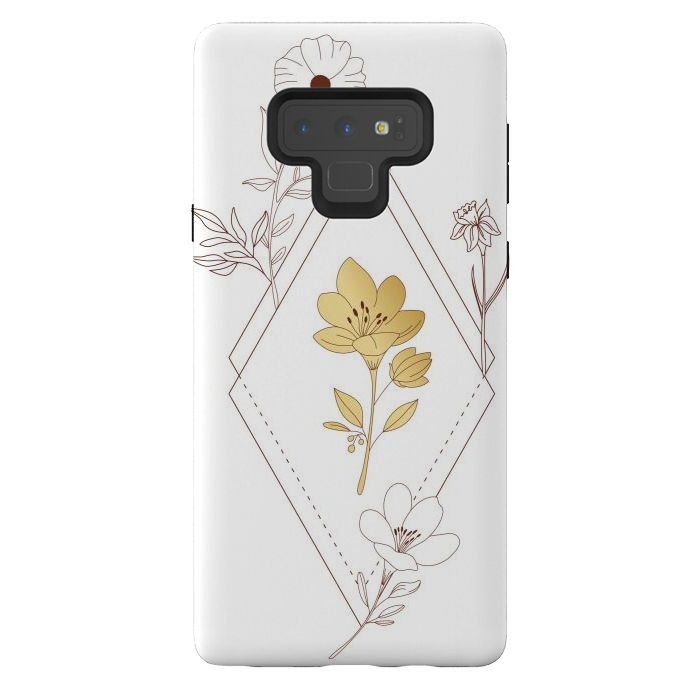 Galaxy Note 9 StrongFit gold flower  by haroulita