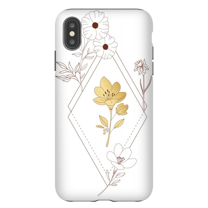 iPhone Xs Max StrongFit gold flower  by haroulita