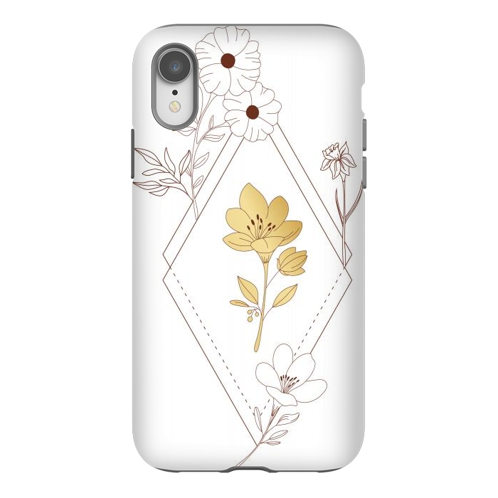 iPhone Xr StrongFit gold flower  by haroulita
