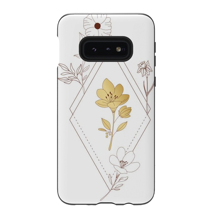 Galaxy S10e StrongFit gold flower  by haroulita