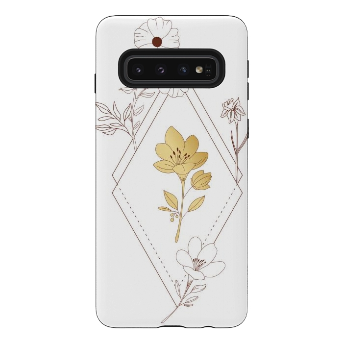 Galaxy S10 StrongFit gold flower  by haroulita