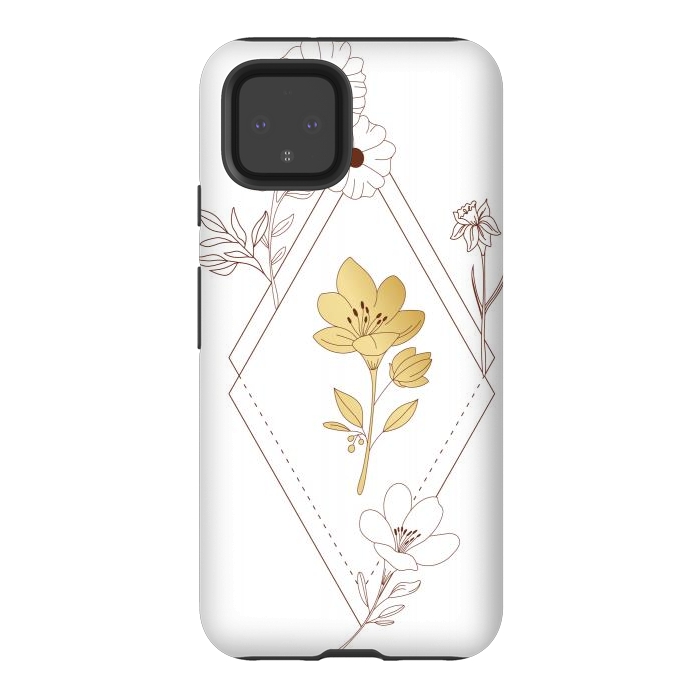 Pixel 4 StrongFit gold flower  by haroulita