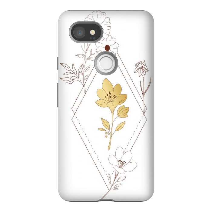 Pixel 2XL StrongFit gold flower  by haroulita