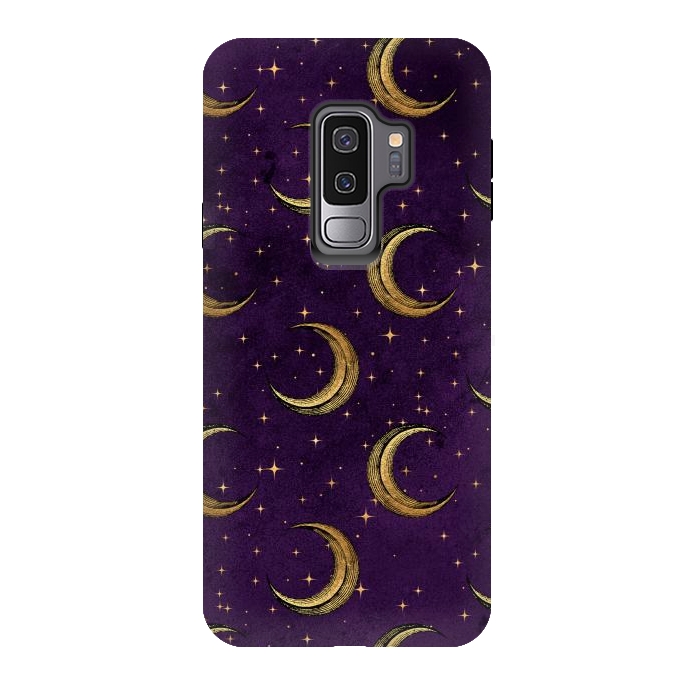 Galaxy S9 plus StrongFit gold moon in night sky by haroulita