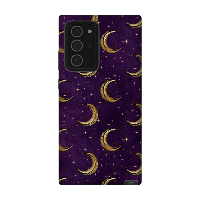 Galaxy Note 20 Ultra StrongFit gold moon in night sky by haroulita