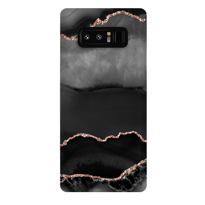 Galaxy Note 8 StrongFit black rosegold agate by haroulita