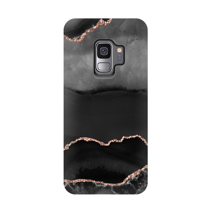 Galaxy S9 StrongFit black rosegold agate by haroulita