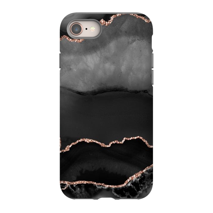 iPhone SE StrongFit black rosegold agate by haroulita