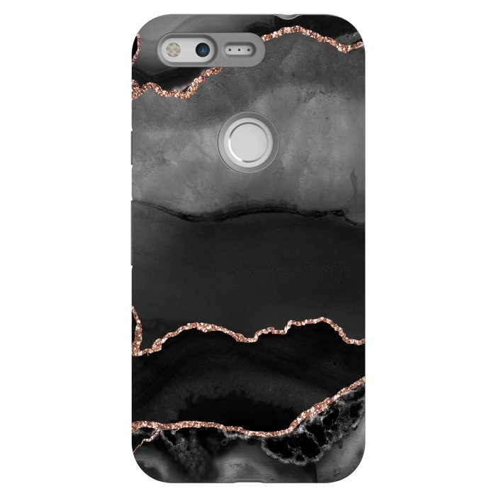 Pixel StrongFit black rosegold agate by haroulita