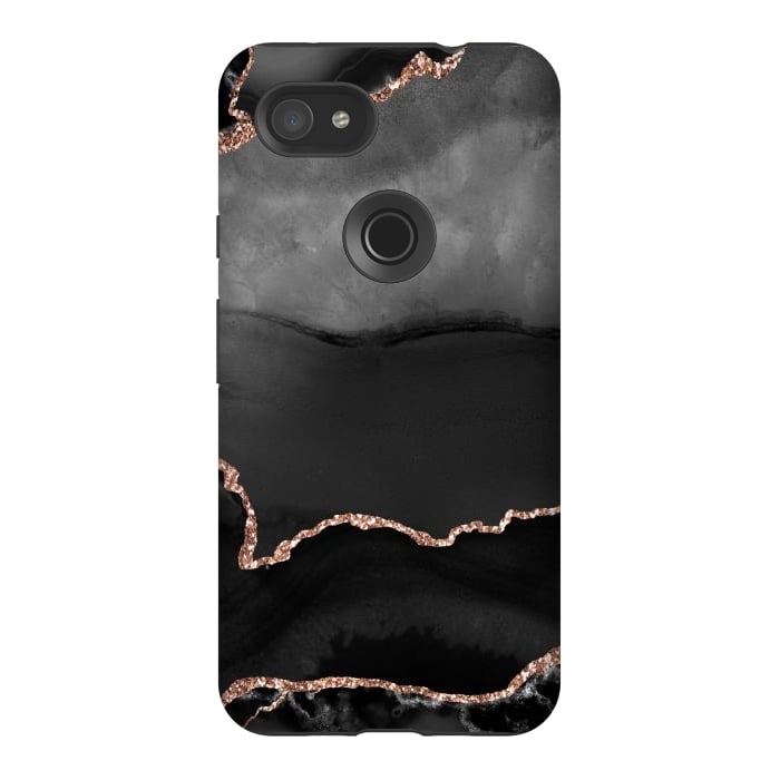 Pixel 3AXL StrongFit black rosegold agate by haroulita
