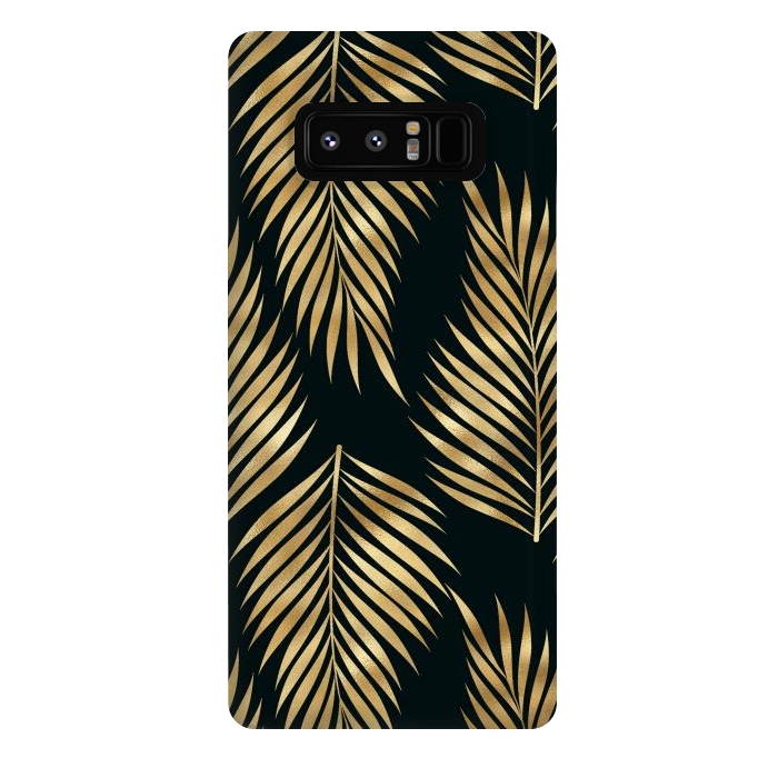 Galaxy Note 8 StrongFit black gold fern leaves  by haroulita