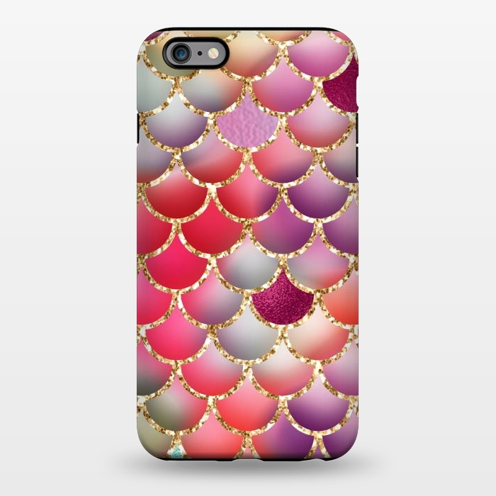 iPhone 6/6s plus StrongFit colorful mermaid glitter scales by haroulita