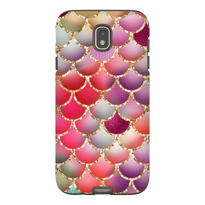 Galaxy J7 StrongFit colorful mermaid glitter scales by haroulita