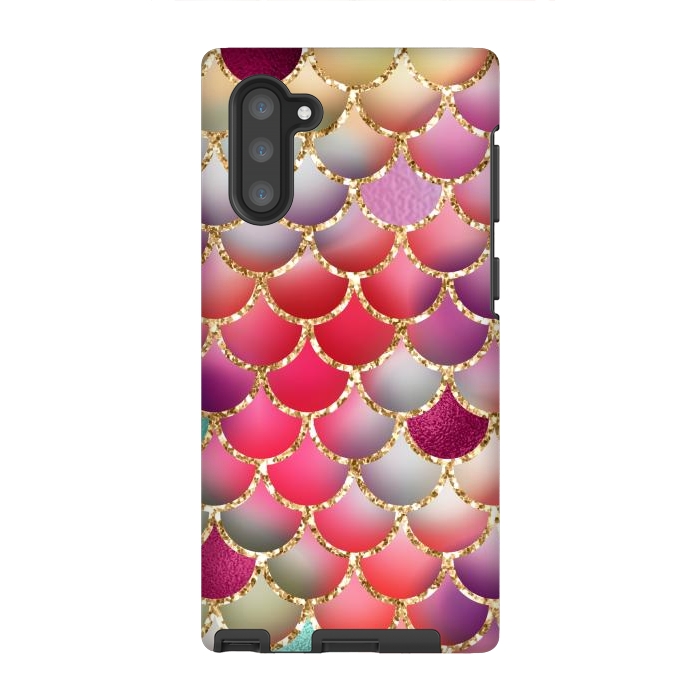 Galaxy Note 10 StrongFit colorful mermaid glitter scales by haroulita