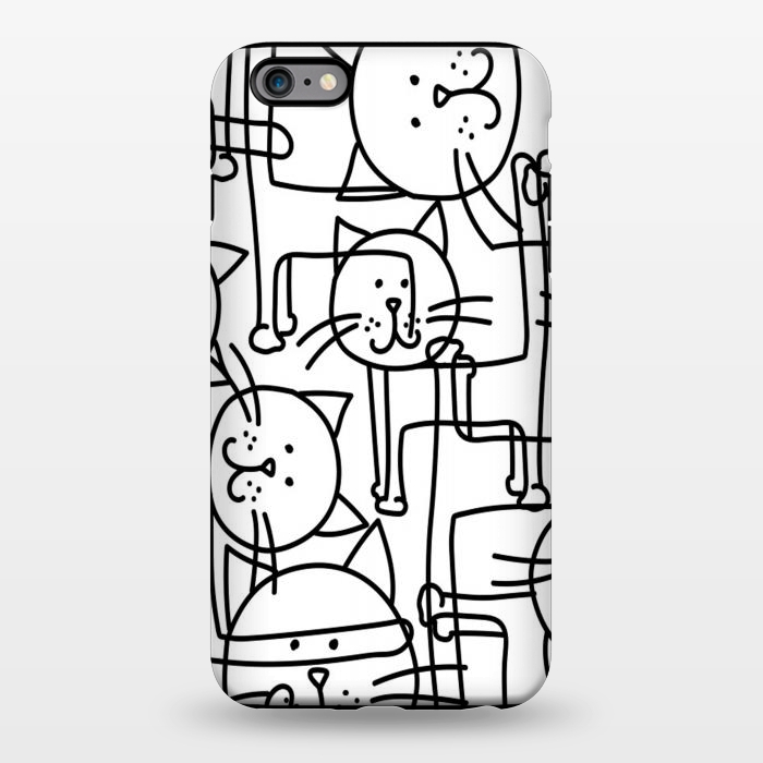 iPhone 6/6s plus StrongFit black white doodle cats by haroulita