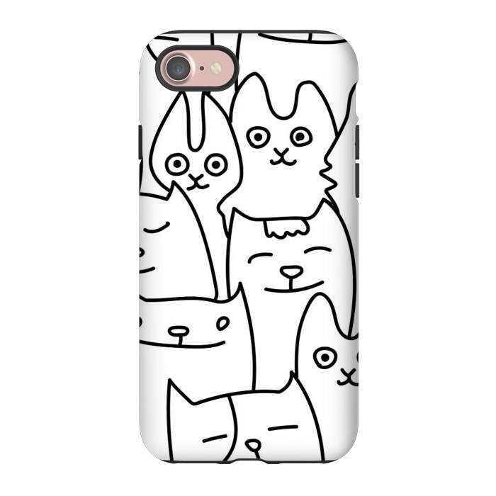 iPhone 7 StrongFit black white funny cats by haroulita