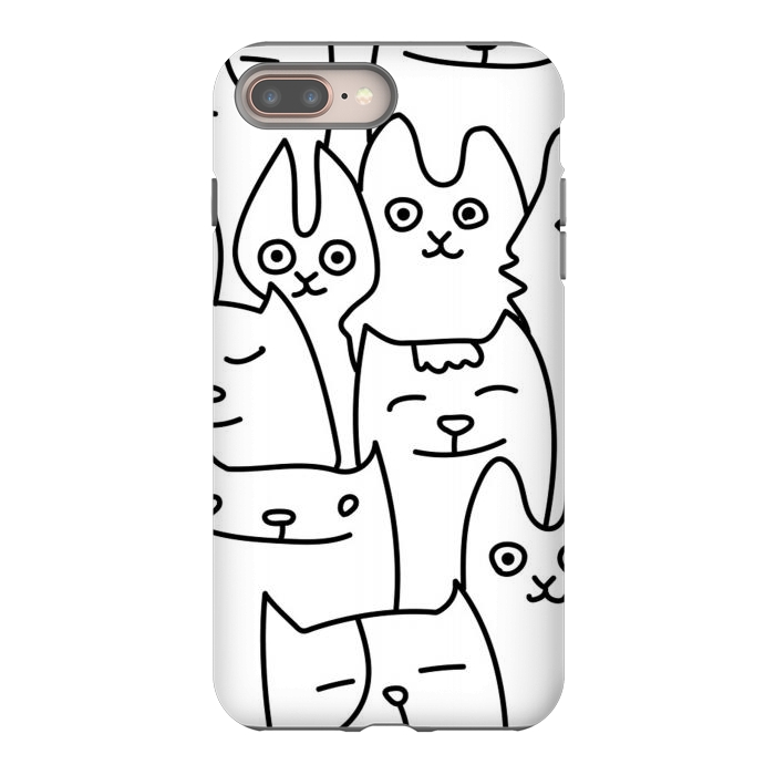iPhone 7 plus StrongFit black white funny cats by haroulita