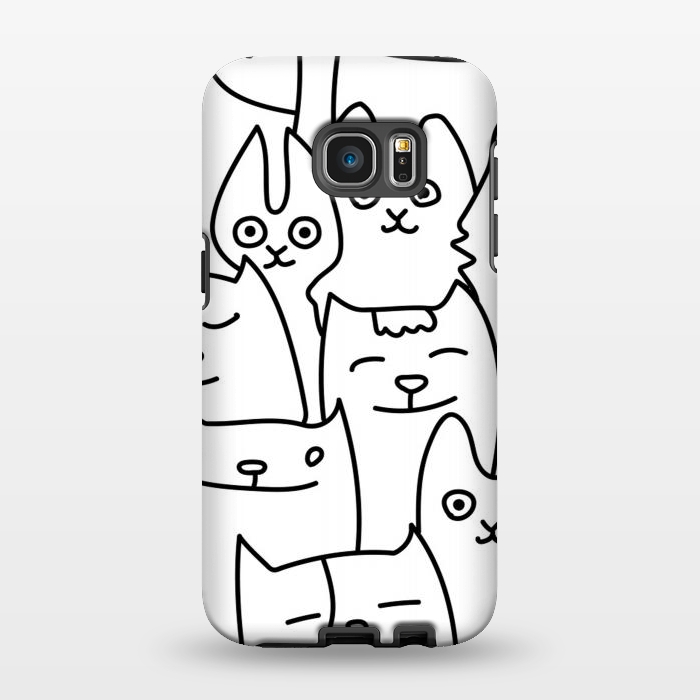 Galaxy S7 EDGE StrongFit black white funny cats by haroulita