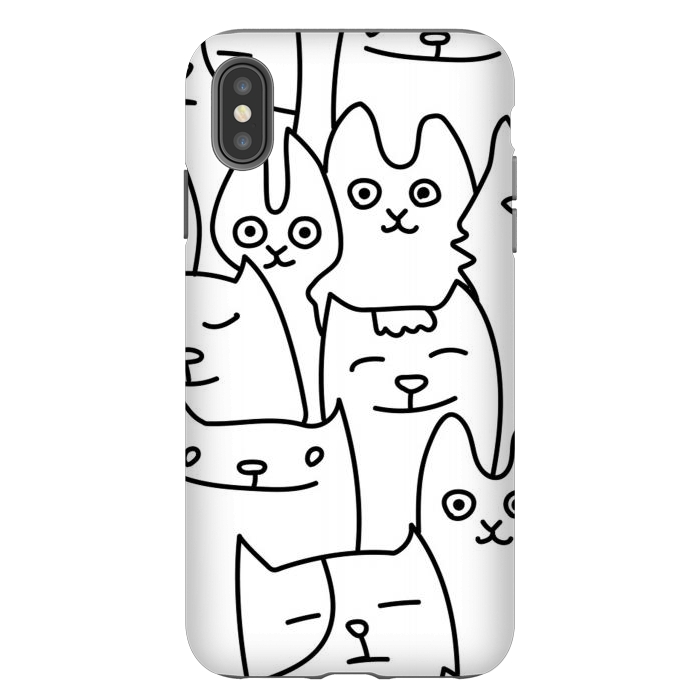 iPhone Xs Max StrongFit black white funny cats by haroulita
