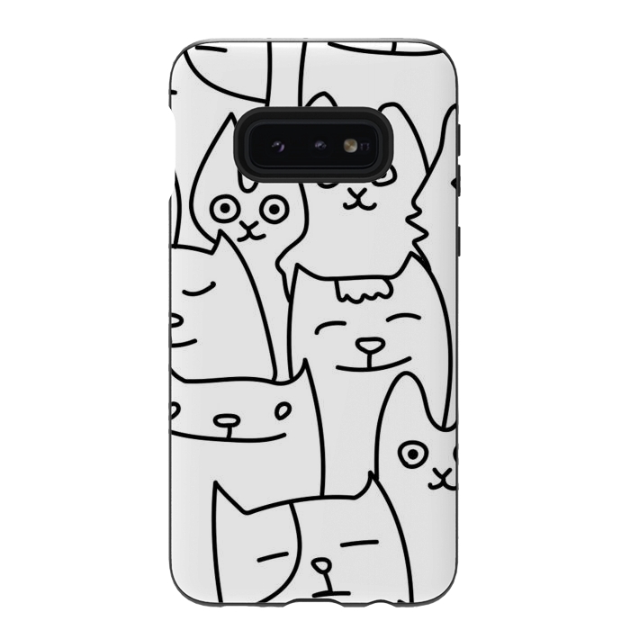 Galaxy S10e StrongFit black white funny cats by haroulita