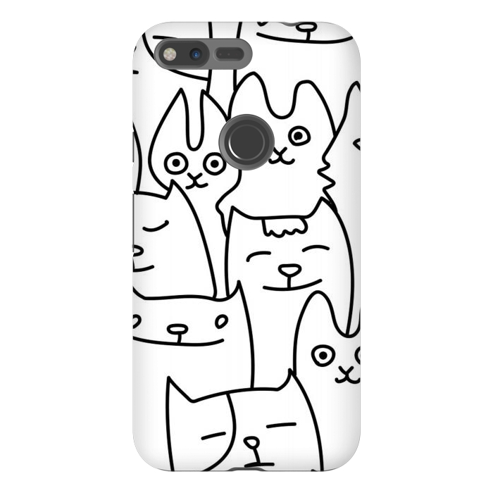 Pixel XL StrongFit black white funny cats by haroulita