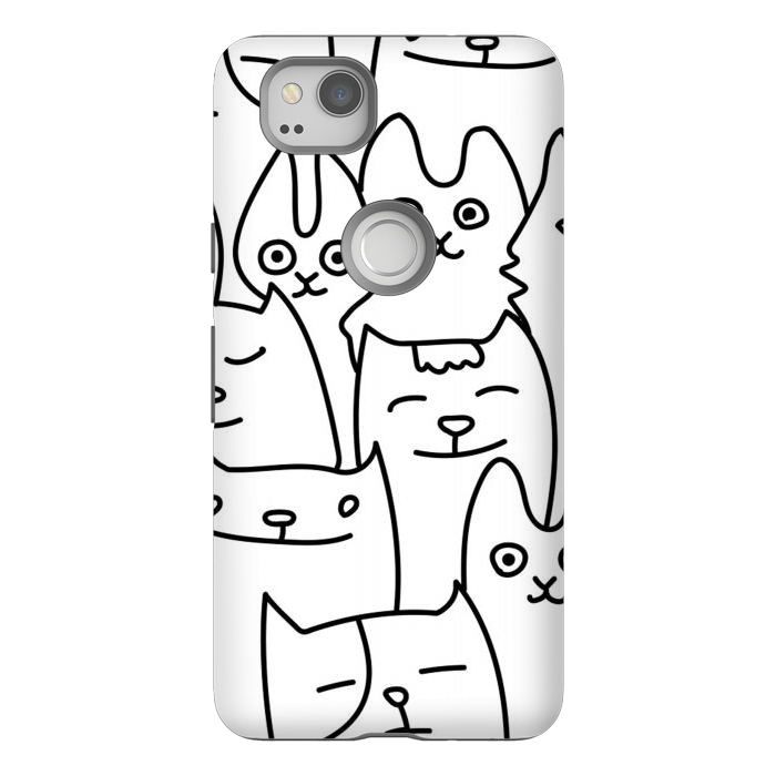 Pixel 2 StrongFit black white funny cats by haroulita
