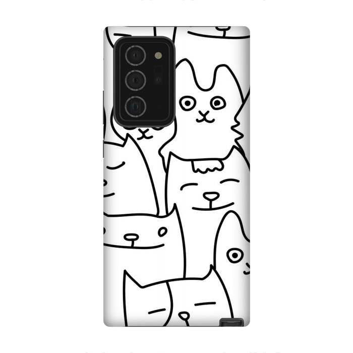 Galaxy Note 20 Ultra StrongFit black white funny cats by haroulita