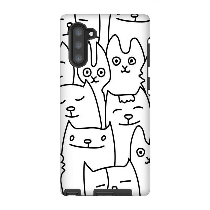 Galaxy Note 10 StrongFit black white funny cats by haroulita