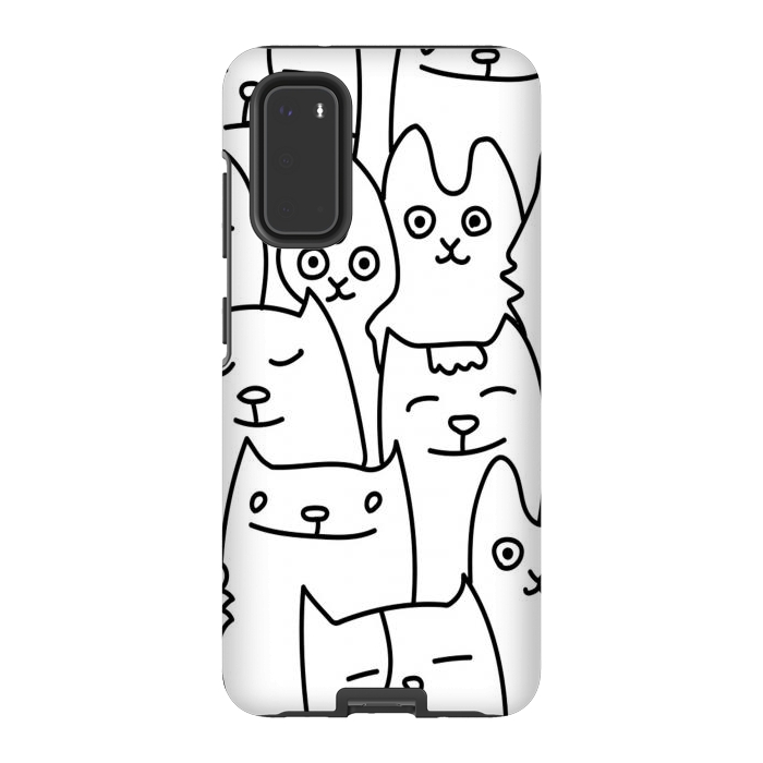 Galaxy S20 StrongFit black white funny cats by haroulita