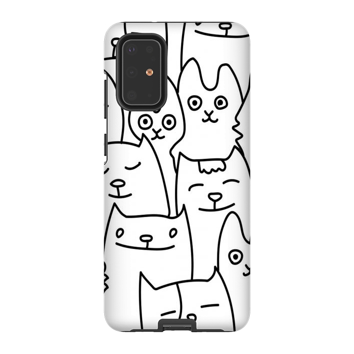 Galaxy S20 Plus StrongFit black white funny cats by haroulita