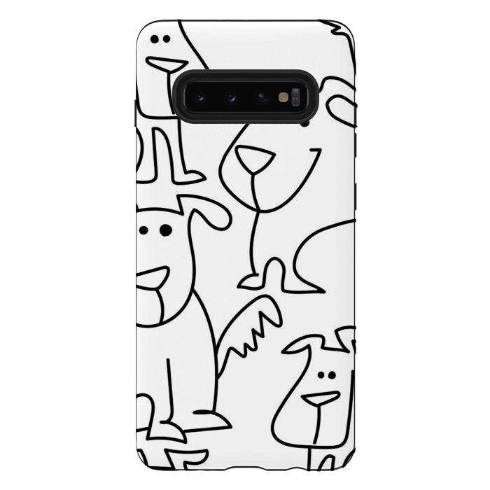 Galaxy S10 plus StrongFit doodle dogs by haroulita