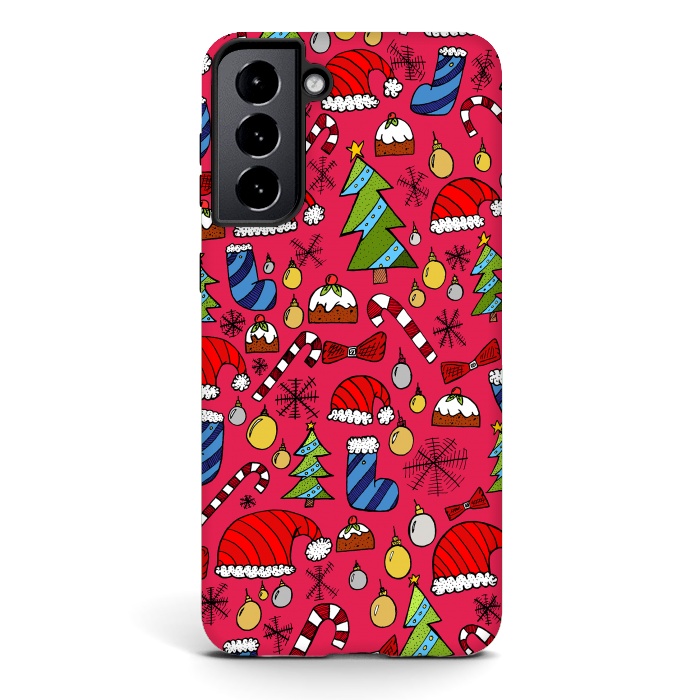 Galaxy S21 StrongFit The Christmas Pattern by Steve Wade (Swade)