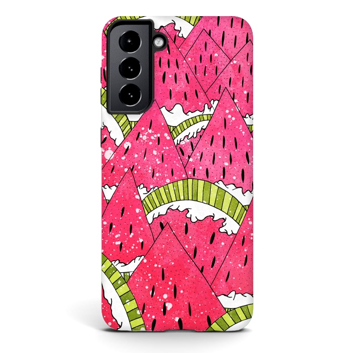 Galaxy S21 StrongFit Watermelon Mountains by Steve Wade (Swade)