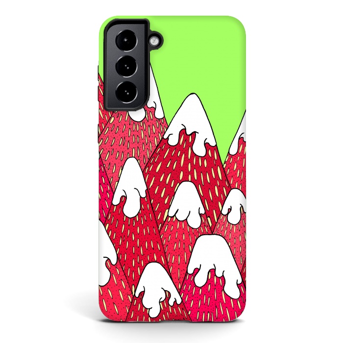 Galaxy S21 StrongFit Strawberry Mountains by Steve Wade (Swade)