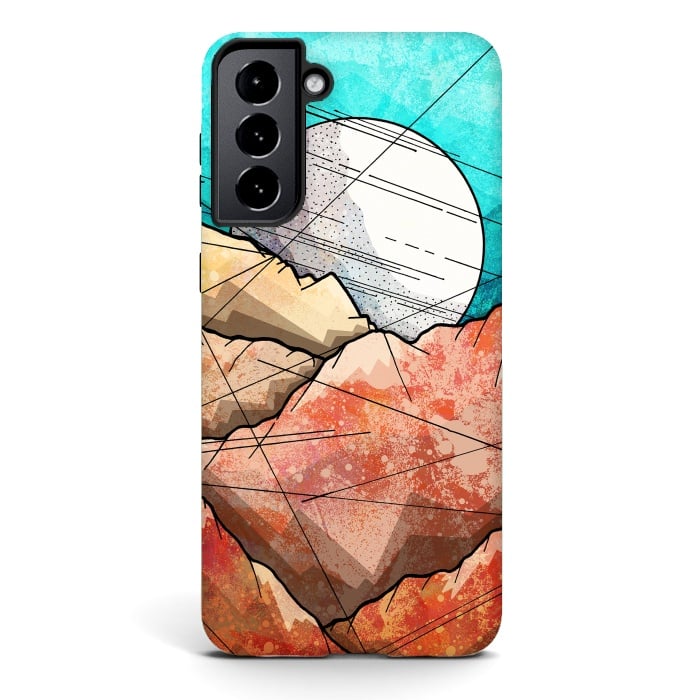 Galaxy S21 StrongFit Copper rocks under the moon by Steve Wade (Swade)