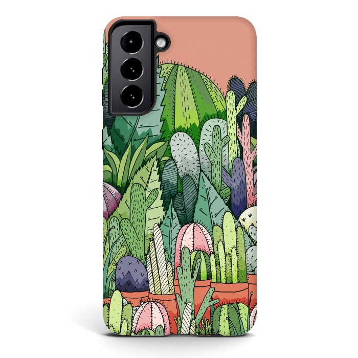 Galaxy S21 plus StrongFit Cactus Garden by Steve Wade (Swade)