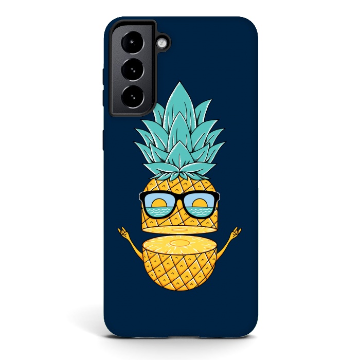 Galaxy S21 plus StrongFit Pineapple Sunglasses Blue by Coffee Man