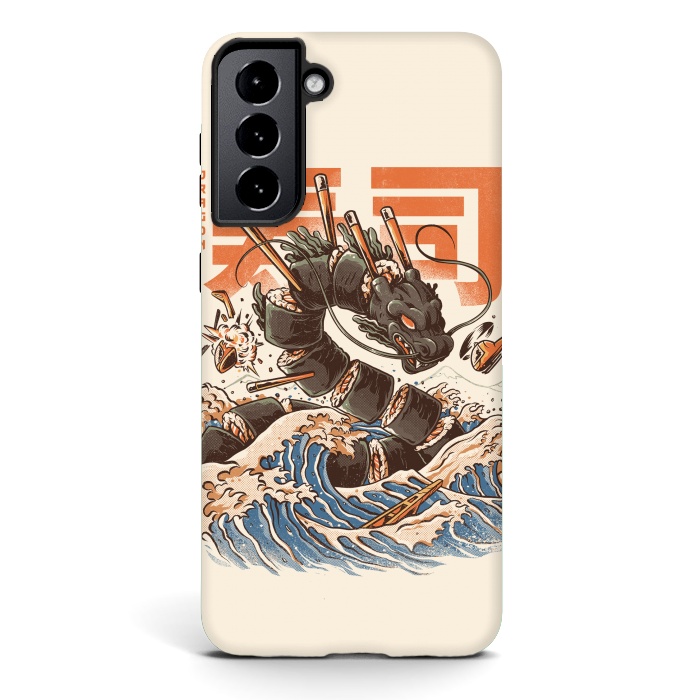 Galaxy S21 StrongFit Great Sushi Dragon  by Ilustrata