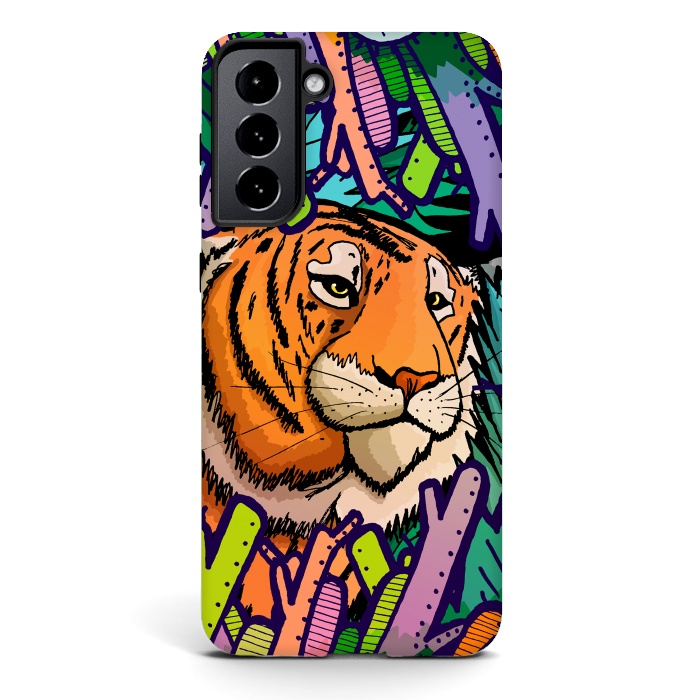 Galaxy S21 StrongFit Tiger in the undergrowth  by Steve Wade (Swade)