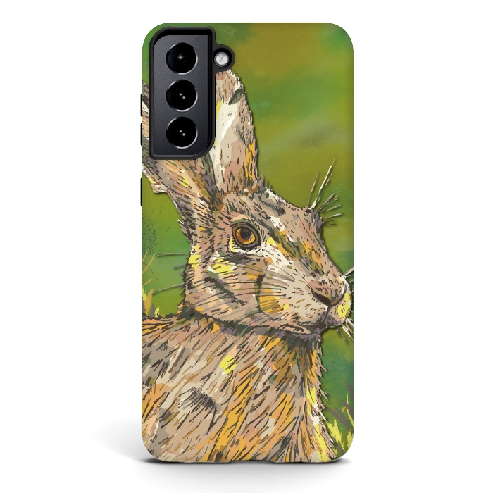 Galaxy S21 StrongFit Summer Hare by Lotti Brown
