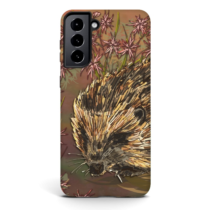 Galaxy S21 plus StrongFit Sweet Hedgehog by Lotti Brown