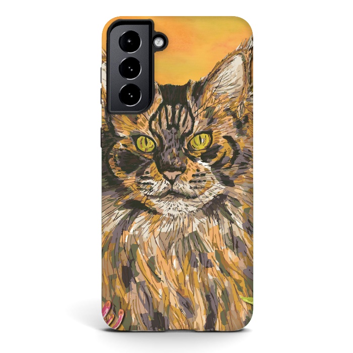 Galaxy S21 plus StrongFit Maine Coon Cat by Lotti Brown