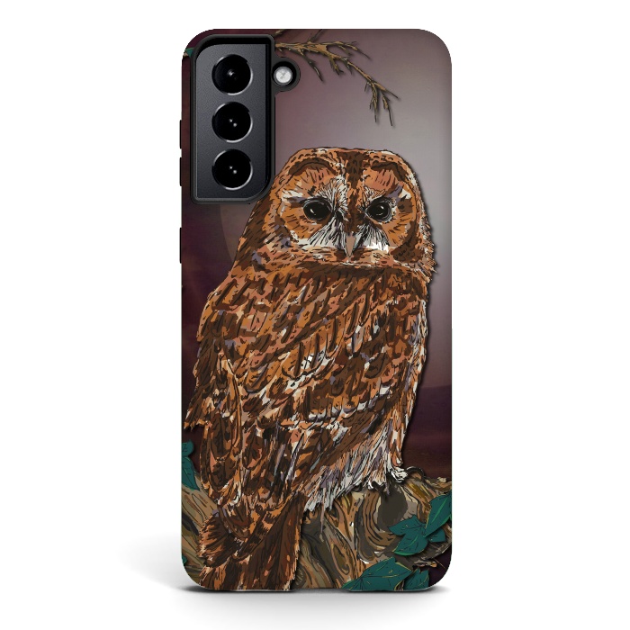 Galaxy S21 plus StrongFit Tawny Owl - Mistress of the Night by Lotti Brown
