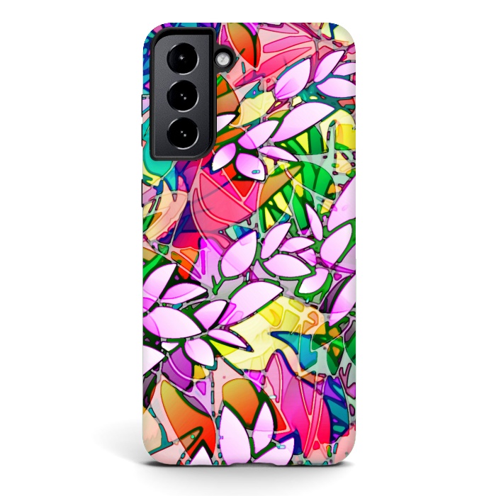 Galaxy S21 StrongFit Grunge Art Floral Abstract G130  by Medusa GraphicArt