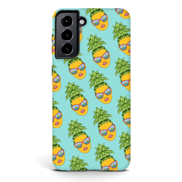 Galaxy S21 plus StrongFit Pineapple Girl pattern by Coffee Man