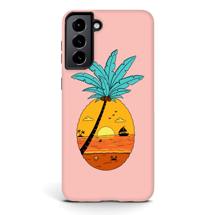 Galaxy S21 StrongFit Pineapple Nature pink by Coffee Man