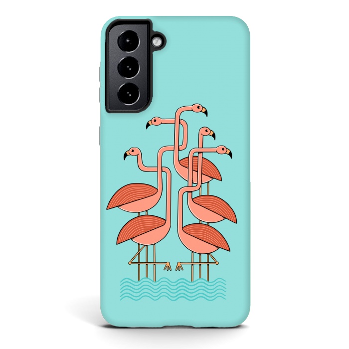 Galaxy S21 StrongFit Flamingos by Coffee Man