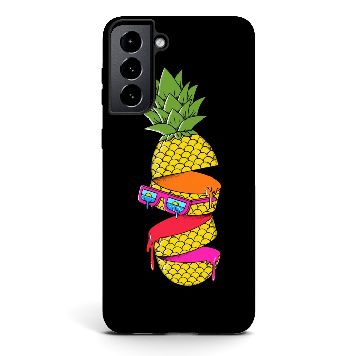 Galaxy S21 StrongFit Pineapple colors Black by Coffee Man