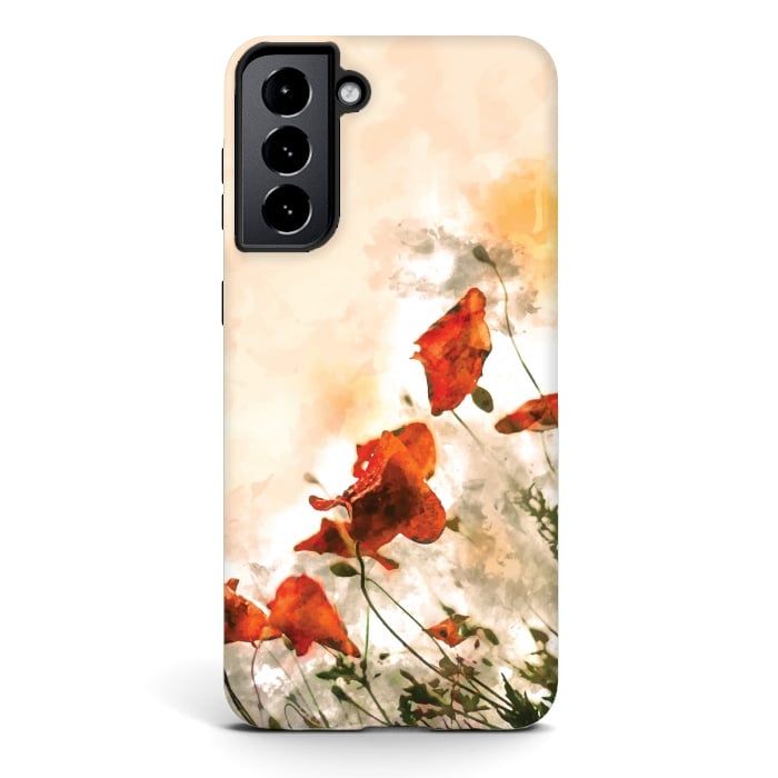 Galaxy S21 plus StrongFit Red Poppy II by Creativeaxle