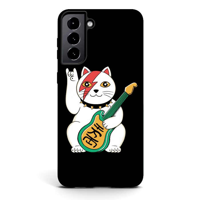 Galaxy S21 StrongFit Lucky Cat Black by Coffee Man